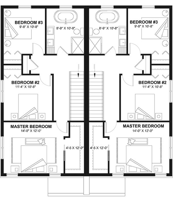 House Blueprint - Modern Floor Plan - Upper Floor Plan #23-2855