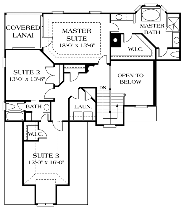 House Plan Design - Mediterranean Floor Plan - Upper Floor Plan #453-432