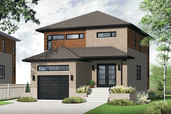 Exterior - Front Elevation 4 for Contemporary House Plan #23-2481 - 3 bed, 1.5 bath
