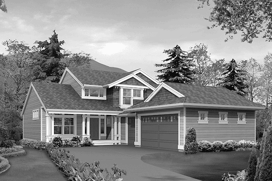 Exterior - Front Elevation 3 for Craftsman House Plan #132-263 - 3 bed, 3 bath
