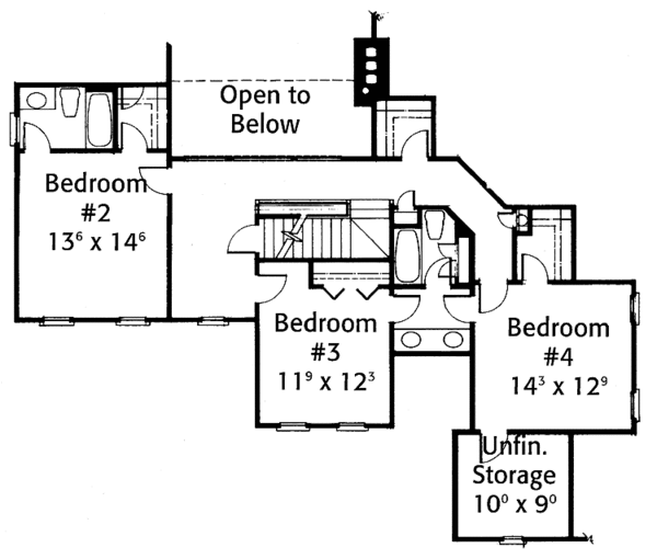 Dream House Plan - Country Floor Plan - Upper Floor Plan #429-309