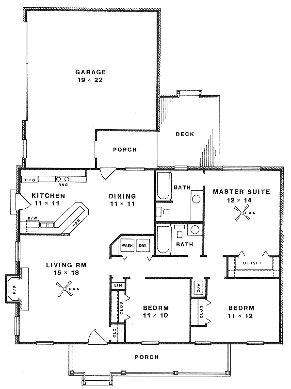 House Blueprint - Country Floor Plan - Main Floor Plan #14-147