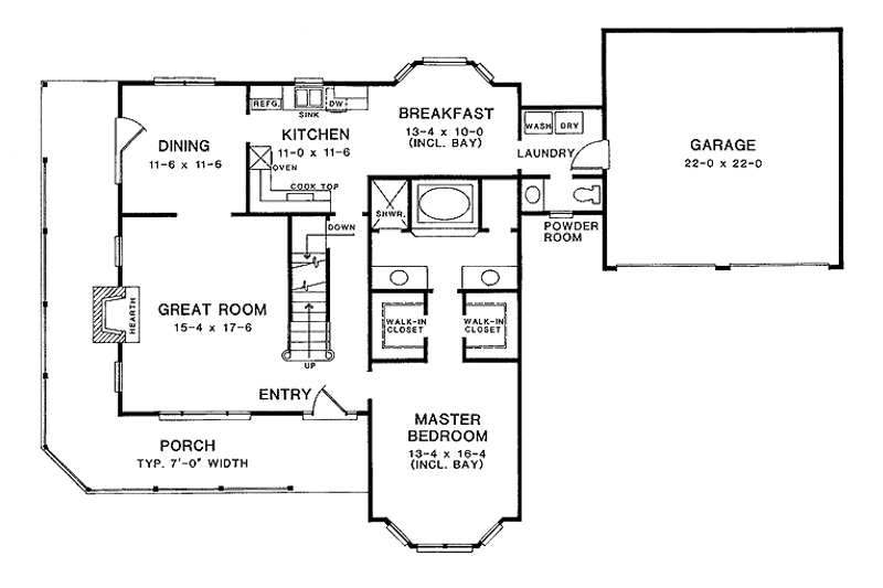 Home Plan - Floor Plan - Main Floor for Victorian House Plan #10-281 - 4 bed, 3.5 bath