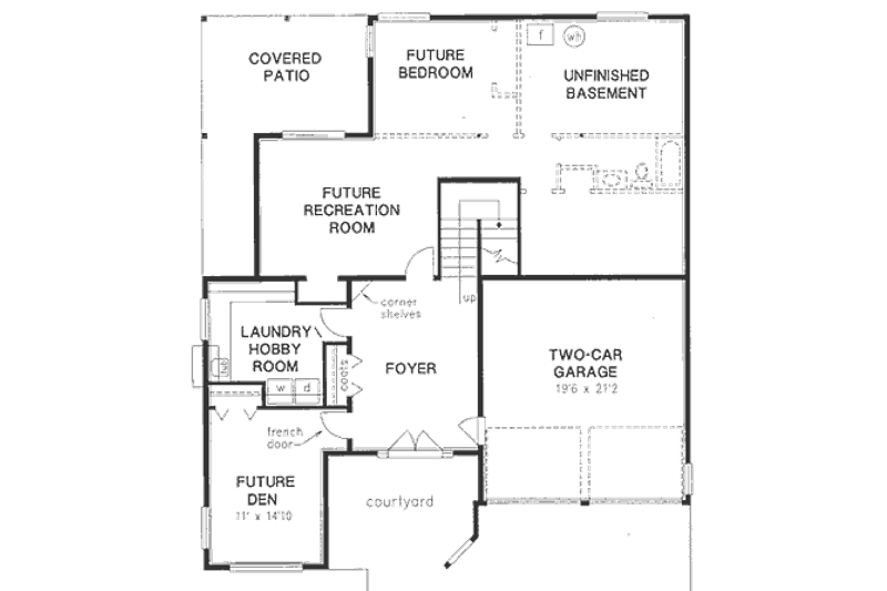 Dream House Plan - Floor Plan - Lower Floor for European House Plan #18-9162 - 3 bed, 2 bath