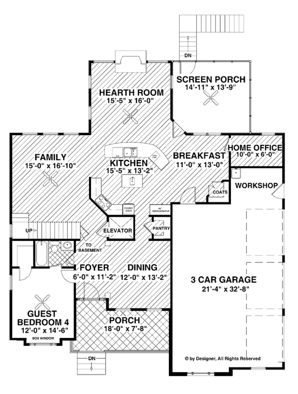 Home Plan - Traditional Floor Plan - Main Floor Plan #56-680