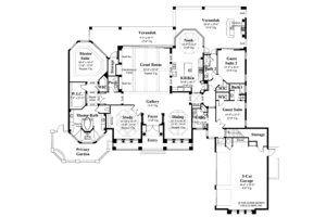 Floor Plan - Main Floor for Mediterranean House Plan #930-107 - 4 bed, 4.5 bath