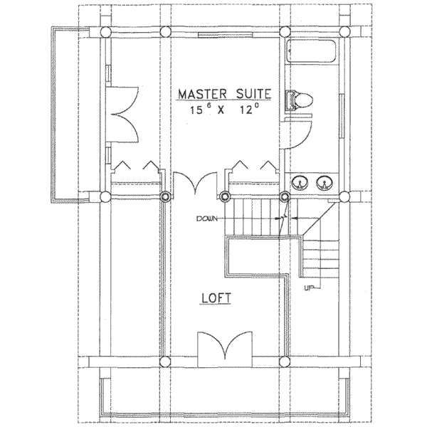 House Blueprint - Log Floor Plan - Upper Floor Plan #117-107