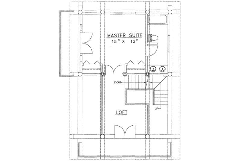Dream House Plan - Floor Plan - Upper Floor for Log House Plan #117-107 - 3 bed, 3 bath