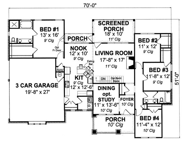 Home Plan - Cottage Floor Plan - Main Floor Plan #513-2048