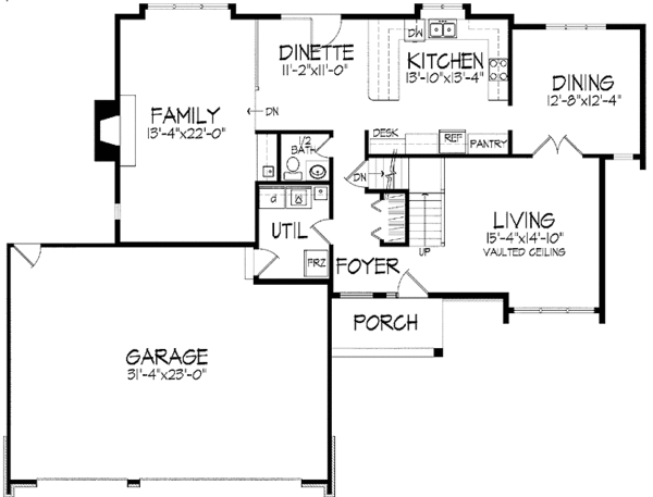 House Plan Design - Contemporary Floor Plan - Main Floor Plan #51-854