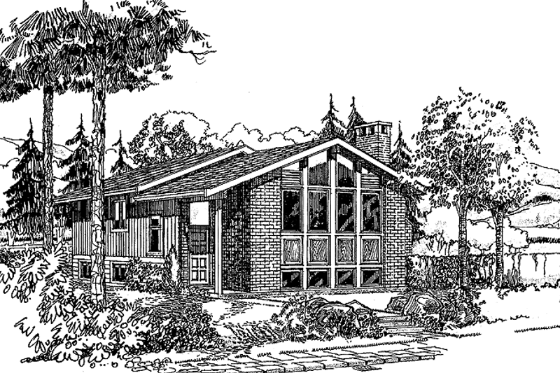 Dream House Plan - Exterior - Front Elevation 3 for Contemporary House Plan #47-673 - 3 bed, 1.5 bath