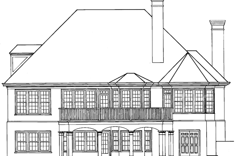 Dream House Plan - Exterior - Rear Elevation for Country House Plan #429-215 - 4 bed, 3.5 bath