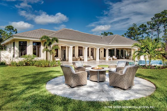 Exterior - Rear Elevation for Mediterranean House Plan #930-473 - 4 bed, 4.5 bath