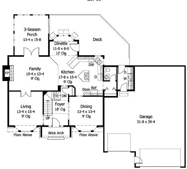 House Plan Design - European Floor Plan - Main Floor Plan #51-896