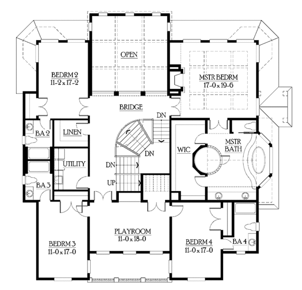 House Plan Design - Classical Floor Plan - Upper Floor Plan #132-512