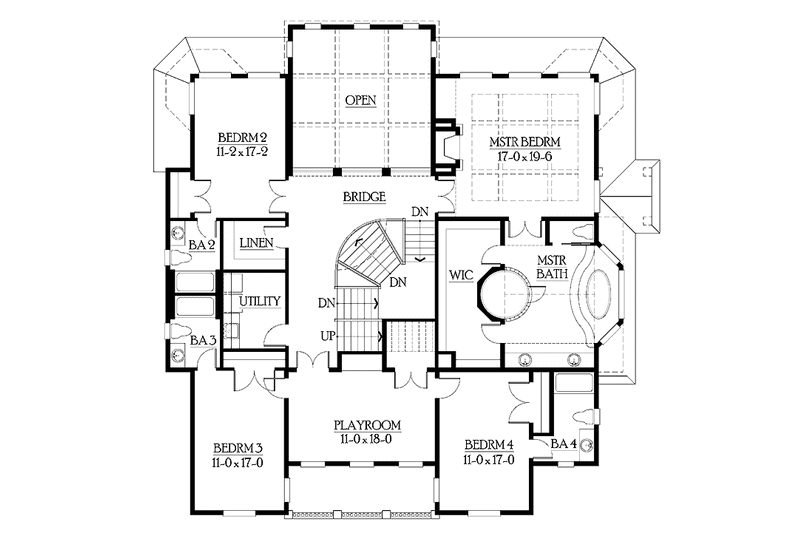 Home Plan - Floor Plan - Upper Floor for Classical House Plan #132-512 - 5 bed, 5.5 bath