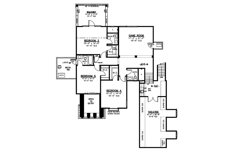 Home Plan - Floor Plan - Upper Floor for Mediterranean House Plan #1019-12 - 5 bed, 5 bath