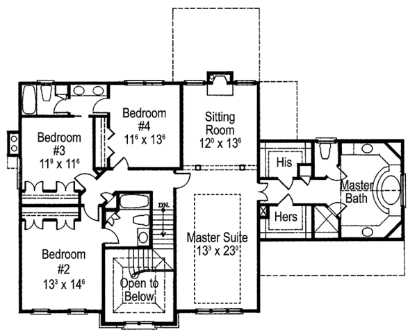 Dream House Plan - Country Floor Plan - Upper Floor Plan #429-267