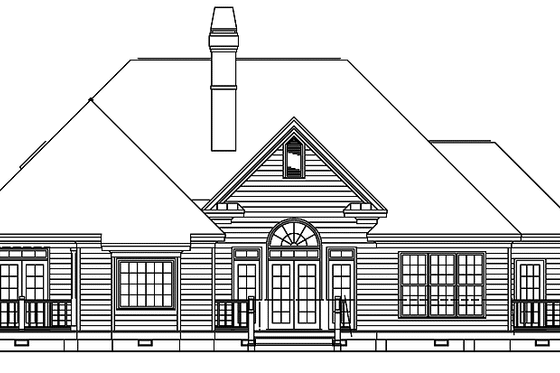 Exterior - Rear Elevation for Ranch House Plan #929-166 - 3 bed, 2 bath