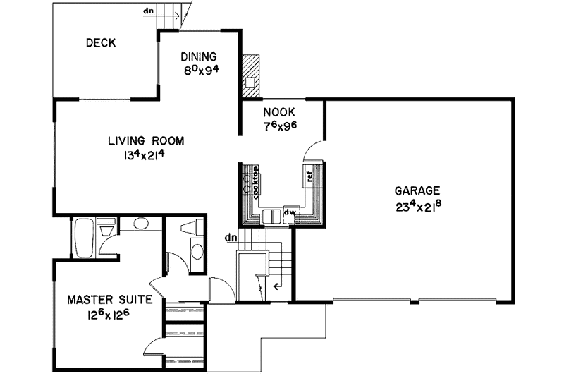 Home Plan - Floor Plan - Main Floor for Ranch House Plan #60-851 - 3 bed, 2.5 bath