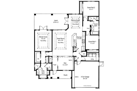 Floor Plan - Main Floor for Country House Plan #938-52 - 3 bed, 2 bath