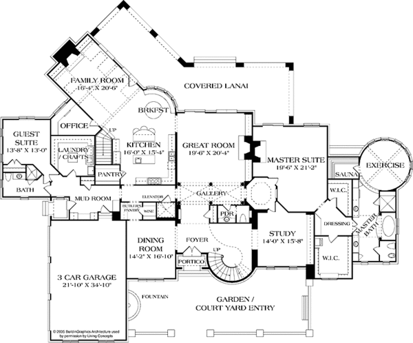 Architectural House Design - European Floor Plan - Main Floor Plan #453-609
