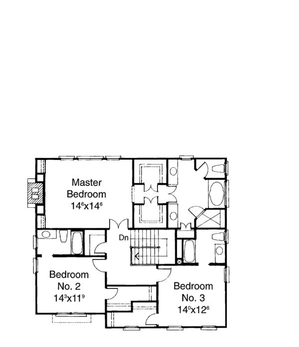 Home Plan - Classical Floor Plan - Upper Floor Plan #429-166