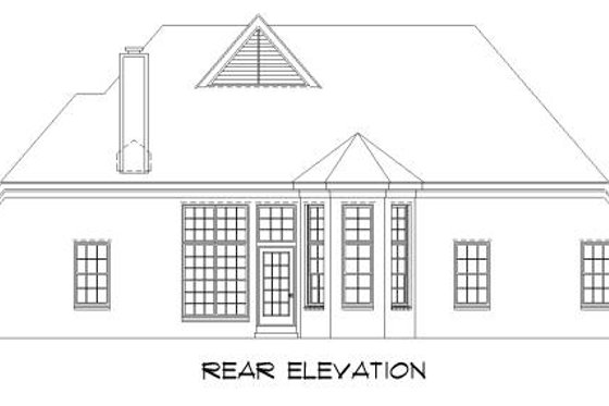 Exterior - Rear Elevation for Traditional House Plan #424-142 - 3 bed, 2 bath