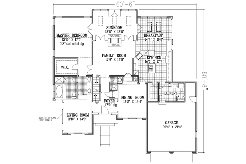 Home Plan - Floor Plan - Main Floor for European House Plan #953-69 - 3 bed, 2.5 bath
