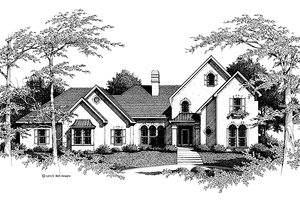 House Design - Exterior - Front Elevation for European House Plan #952-125 - 4 bed, 3 bath
