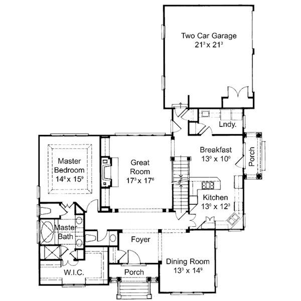 House Plan Design - Colonial Floor Plan - Main Floor Plan #429-158