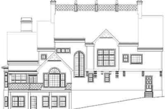 Exterior - Rear Elevation 1 for European House Plan #119-136 - 4 bed, 3.5 bath