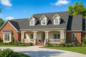 House Blueprint - Exterior - Front Elevation for Farmhouse House Plan #923-488 - 4 bed, 3 bath