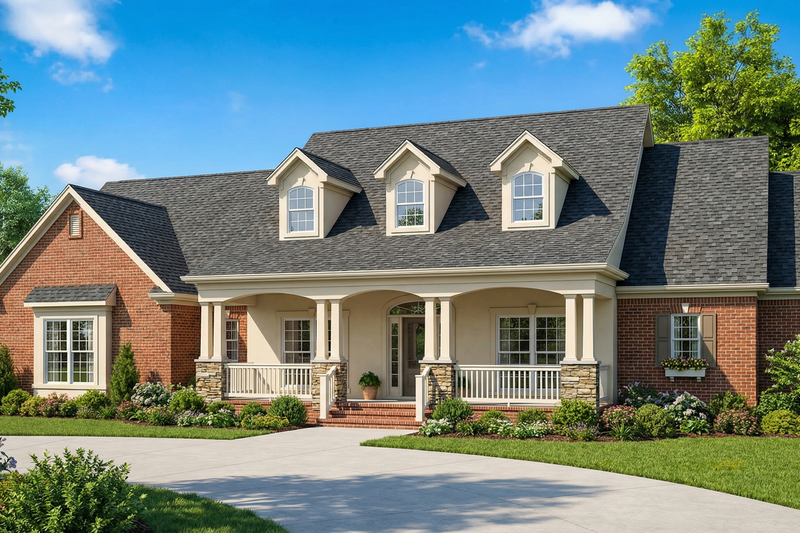 House Blueprint - Exterior - Front Elevation 2 for Farmhouse House Plan #923-488 - 4 bed, 3 bath