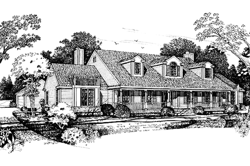 Home Plan - Country Exterior - Front Elevation Plan #72-1007