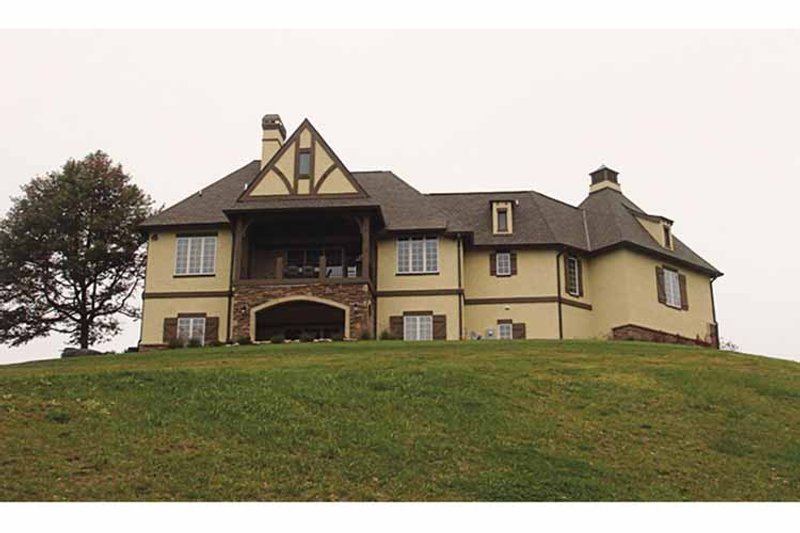 House Blueprint - Exterior - Rear Elevation for European House Plan #453-607 - 3 bed, 3.5 bath