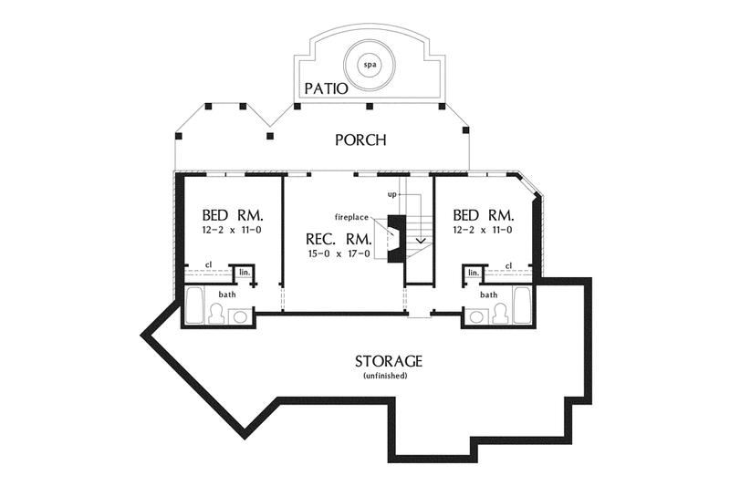 Home Plan - Floor Plan - Lower Floor for Craftsman House Plan #929-909 - 3 bed, 3.5 bath