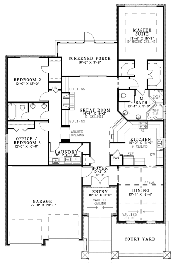 House Plan Design - Mediterranean Floor Plan - Main Floor Plan #17-2921