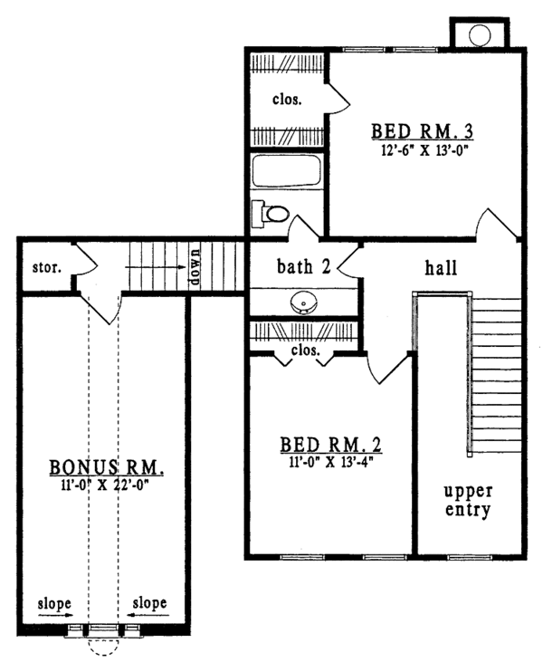 House Plan Design - Country Floor Plan - Upper Floor Plan #42-494