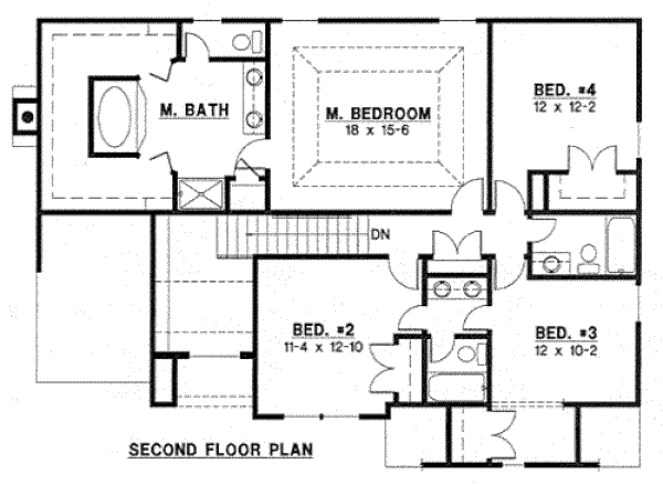 European Floor Plan - Upper Floor Plan #67-742