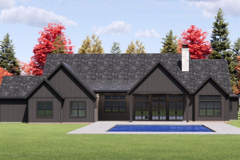 House Blueprint - Exterior - Rear Elevation for Cottage House Plan #1096-171 - 4 bed, 3 bath