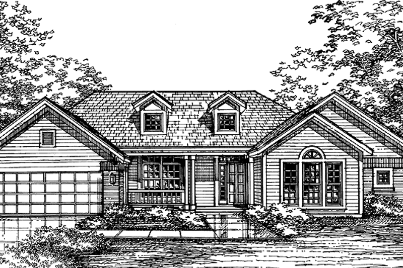 Architectural House Design - Country Exterior - Front Elevation Plan #320-596