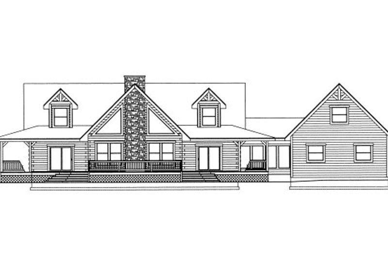 Dream House Plan - Log Exterior - Front Elevation Plan #117-593