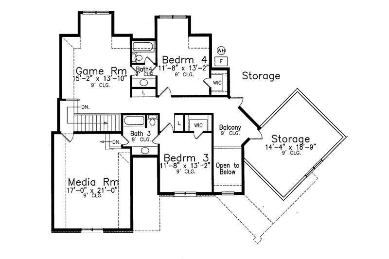 Home Plan - Floor Plan - Upper Floor for Country House Plan #52-259 - 4 bed, 4.5 bath