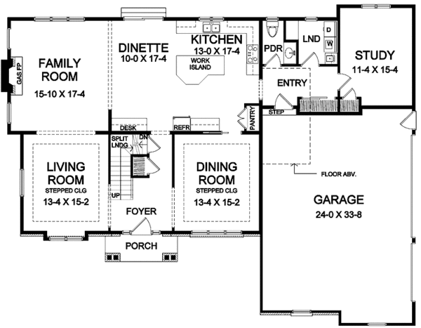 House Design - Craftsman Floor Plan - Main Floor Plan #328-349