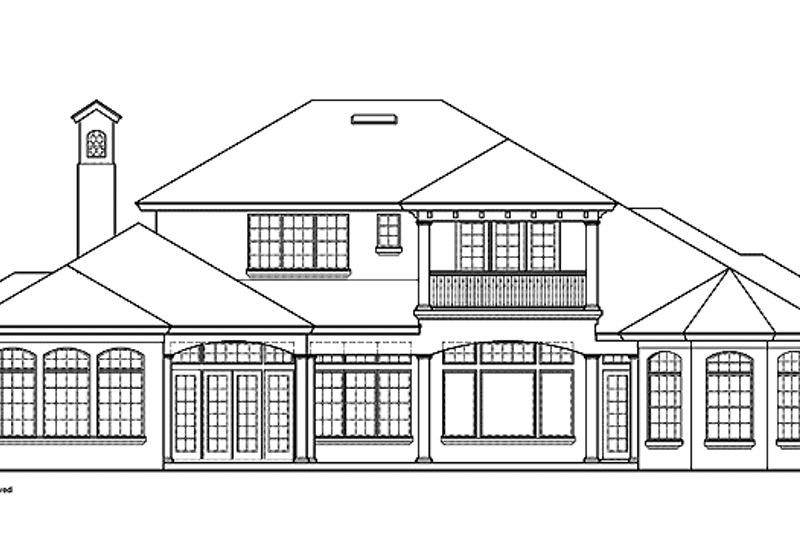Home Plan - Exterior - Rear Elevation for Mediterranean House Plan #1019-12 - 5 bed, 5 bath