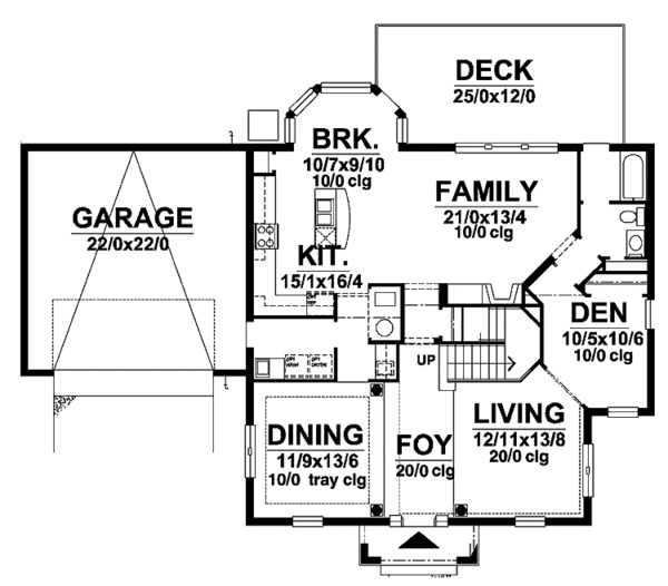 House Design - Country Floor Plan - Main Floor Plan #320-833