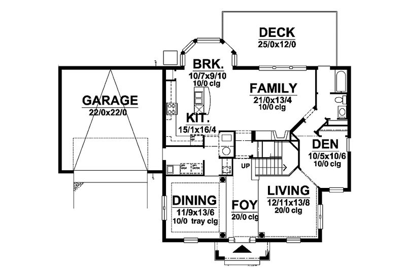 Home Plan - Floor Plan - Main Floor for Country House Plan #320-833 - 3 bed, 3 bath