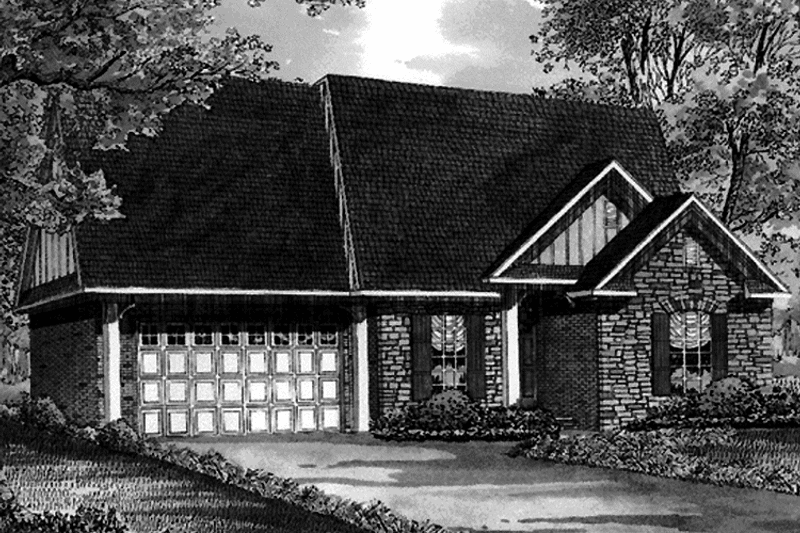 Home Plan - Exterior - Front Elevation 3 for European House Plan #17-3047 - 3 bed, 2 bath