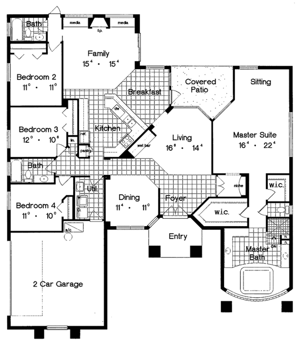 Home Plan - Mediterranean Floor Plan - Main Floor Plan #417-718